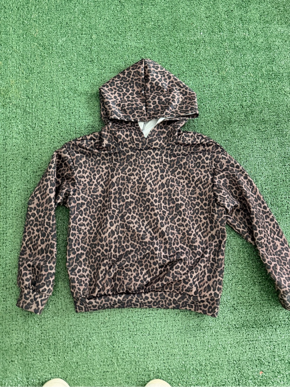 Leopard Print Pullover Hoodie - Brown & Black